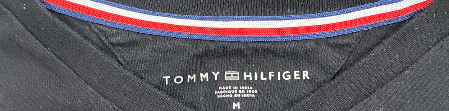 Tommy Hilfiger Shirt Black V Neck Size M SKU 000398-15