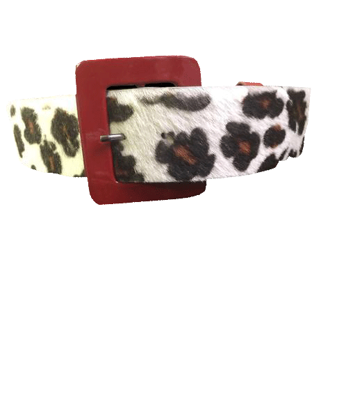 BELT Animal Print Belt with Red Buckle SKU 000099