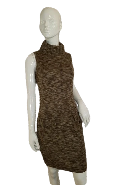 Calvin Klein Sleeveless Turtleneck Brown Knit Sweater Dress Size S SKU Designers On A Dime Calvin Klein Sleeveless Turtleneck Brown Knit Sweater Dress Size S SKU Designers On A Dime