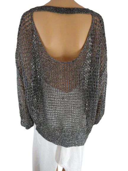 Top Crocheted Sparkling Steele Gray Size L SKU 000185-19