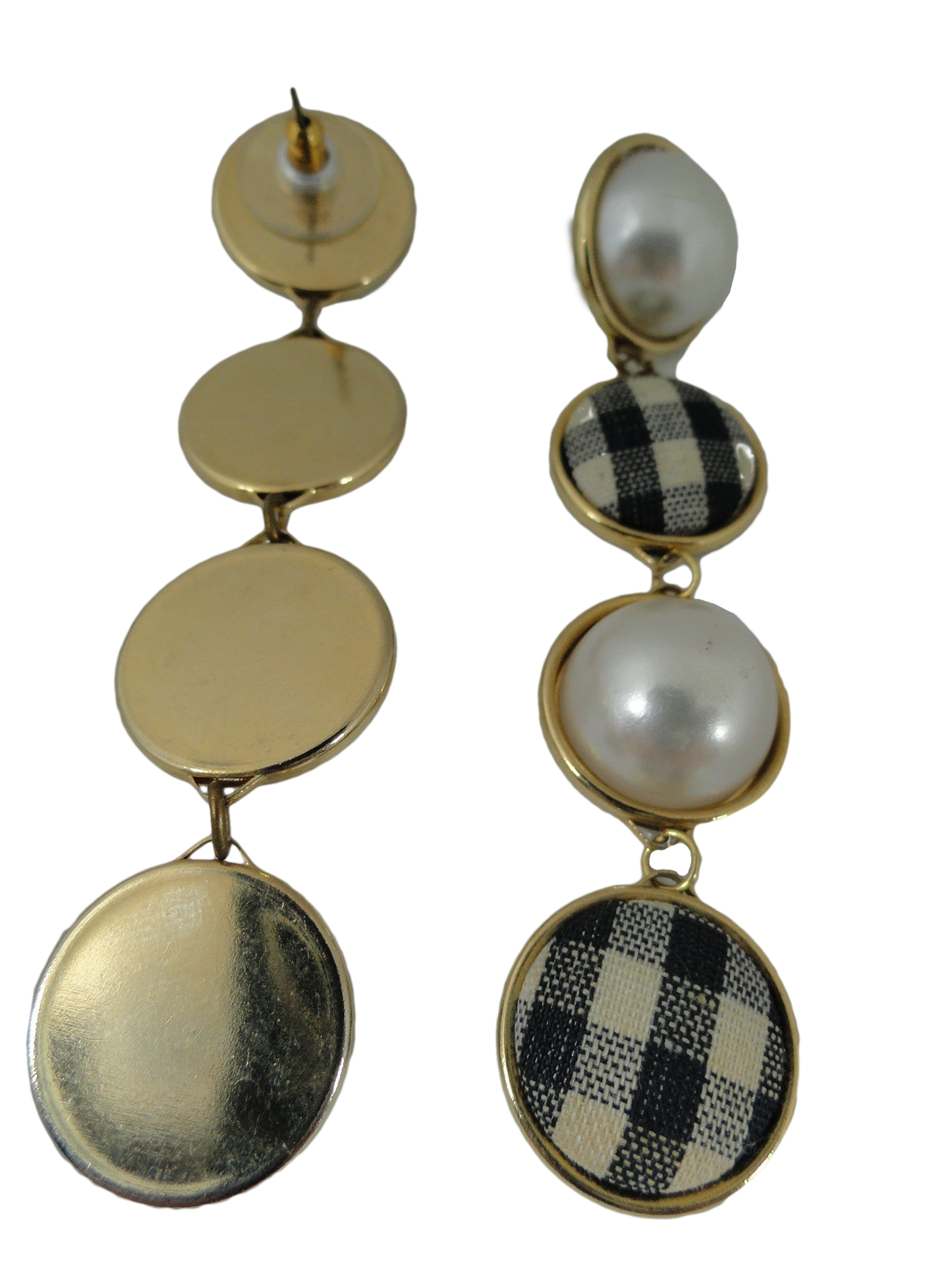 Load image into Gallery viewer, Earrings Dangling White &amp;amp; Navy (SKU 004002-29)
