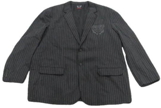 MENS Black Ink Gray Jacket with white pin stripes Size XXL SKU 000165