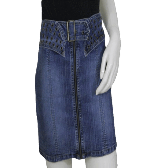 Rampage 80's Skirt Blue Denim Size 12 SKU 000116