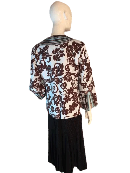 Victor Costa 80's Long Sleeve Jacket with Beautiful Beaded Neckline and Cuffs Size M SKU 000206
