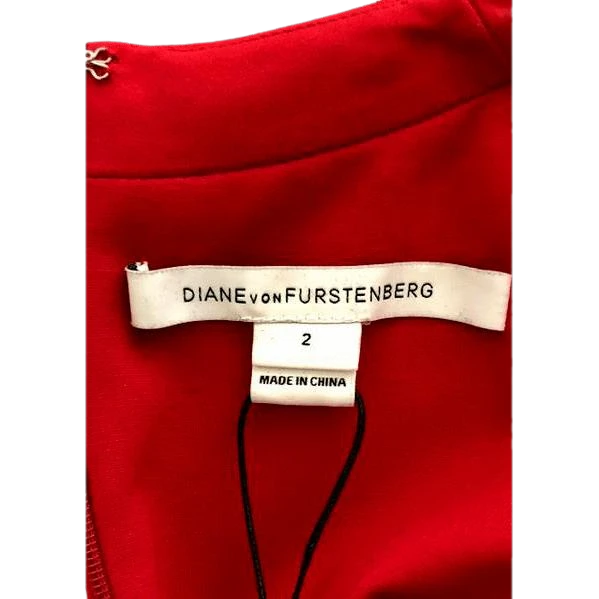 Load image into Gallery viewer, Diane Von Furstenberg Red Dress Size 2 SKU 001000-3
