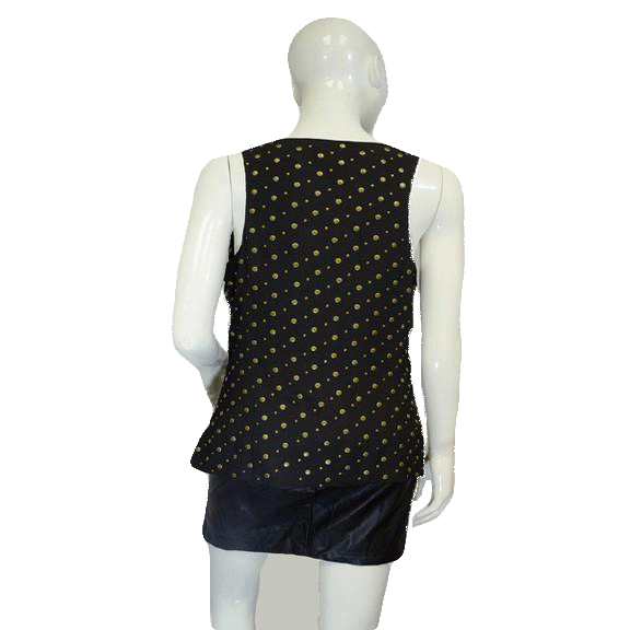 Ryu Top Black with Gold Studs Size Large SKU 000051