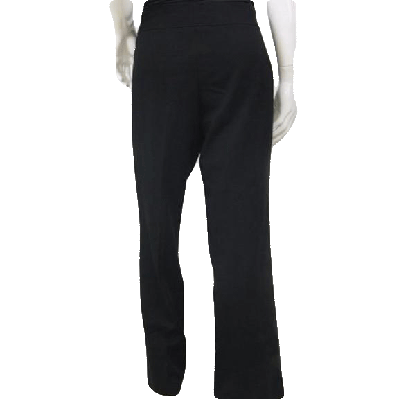 Atelier 90's Black Flat Front Two Button Waistband Pants  Size 10 SKU 000171