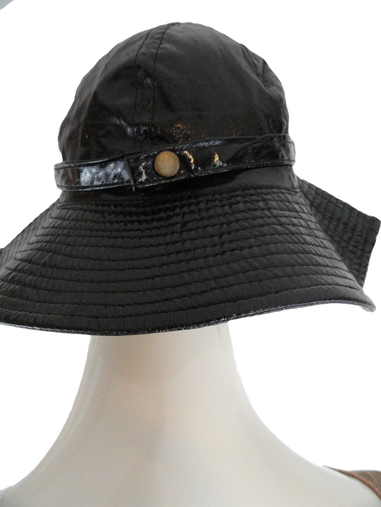 Hat Black Patent Vegan Leather NWOT (SKU 000272-2)