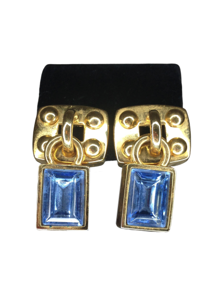 Earrings Gold Tone Link Clip On (SKU 000083)