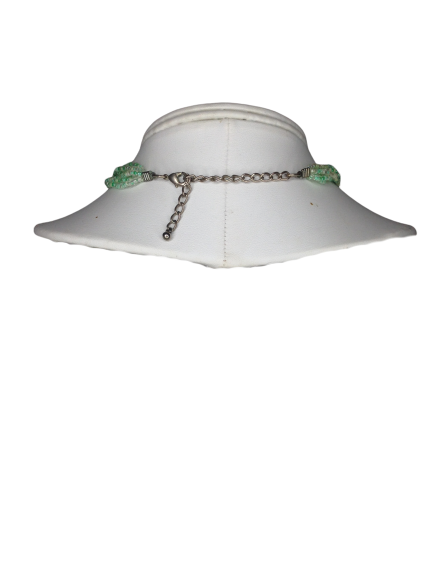 Necklace Beaded Shell Pendant Green (SKU 000083)