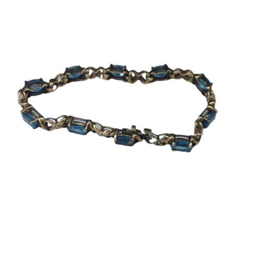 Bracelet Gold With Blue Stones (SKU 000083)