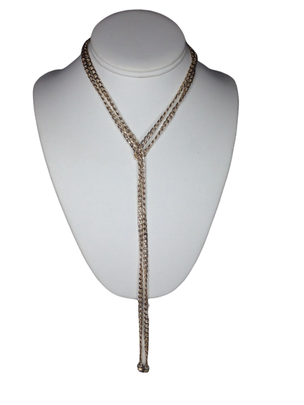 Necklace Gold Tone Chain Wrap Around (SKU 000083)