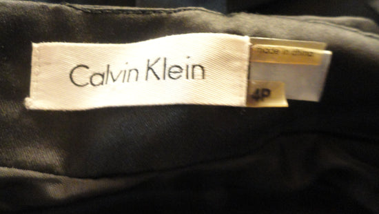 SOLD Calvin Klein 70's Floor Length Black Evening Gown Size 4P SKU 000207