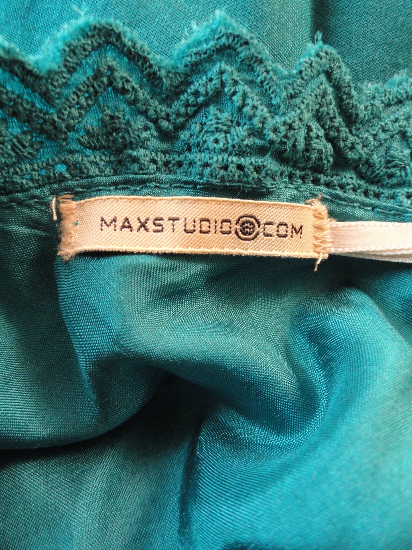 Max Studio 70's Turquoise Boho Top Size Small SKU 000071