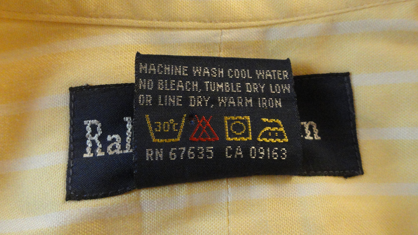 Ralph Lauren 70's Shirt Yellow Size 10 Blue SKU 000207