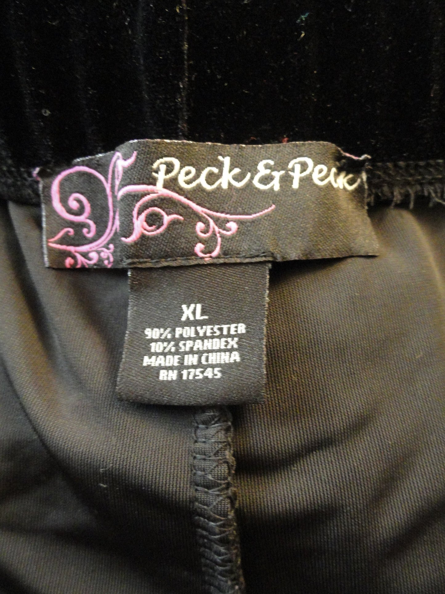 Load image into Gallery viewer, Peck &amp;amp; Peck 60&amp;#39;s Black Velvet Slacks Size XL SKU 000072
