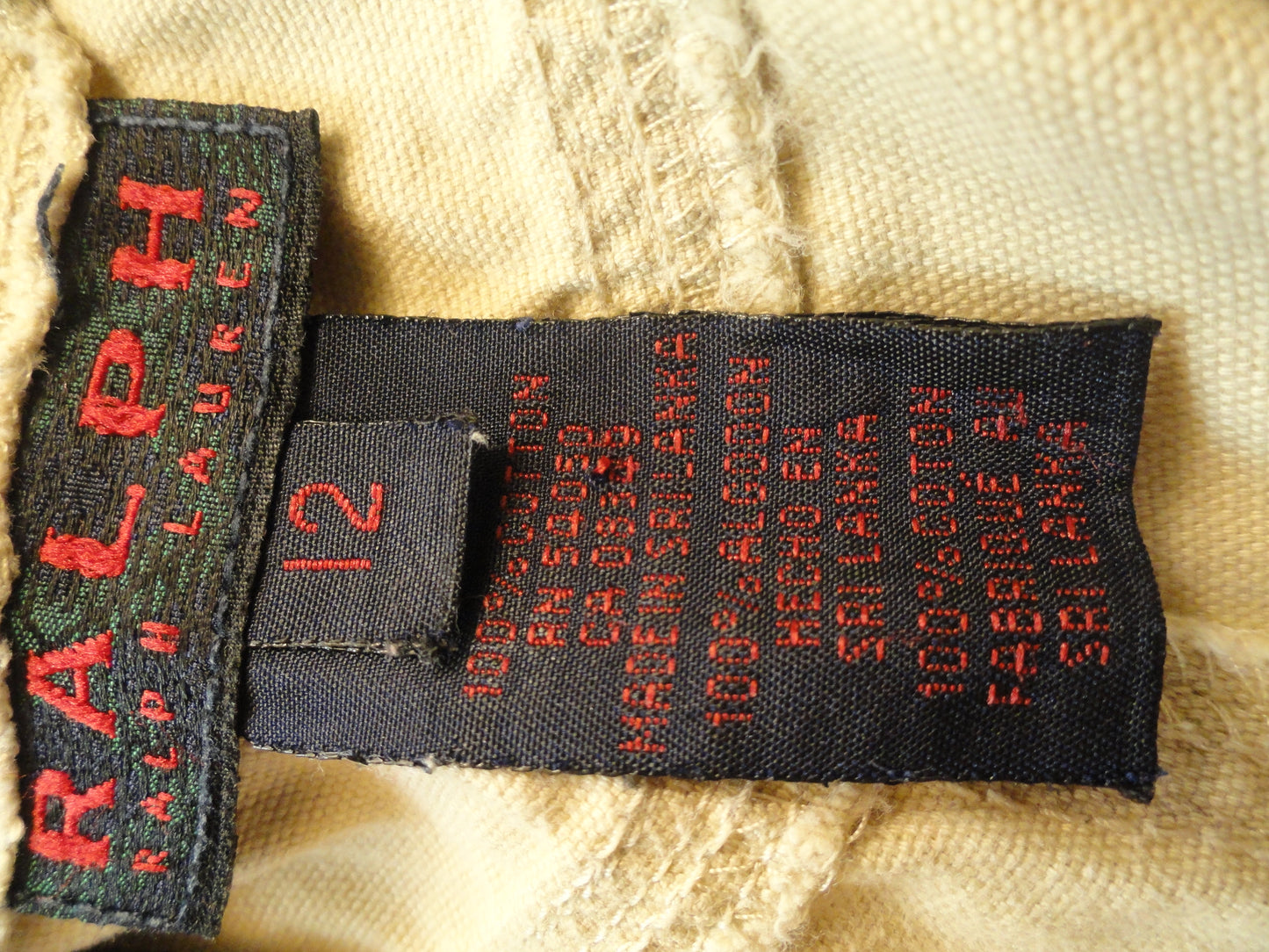 Ralph Lauren 5 Pocket Khaki Cargo Pants Size 12 (Black) SKU 000120