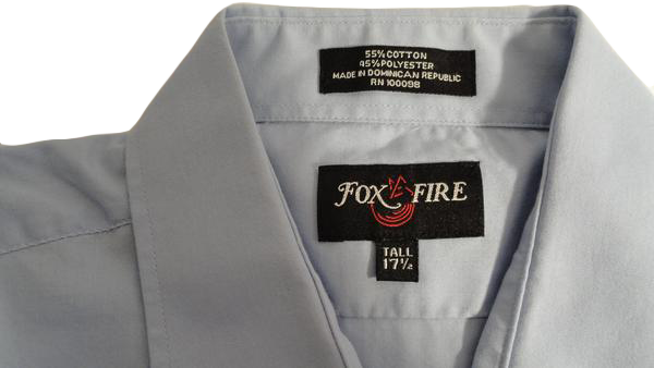 Fox Fire 90's Dress Shirt Blue Size 17 1/2 Tall SKU 000191-7