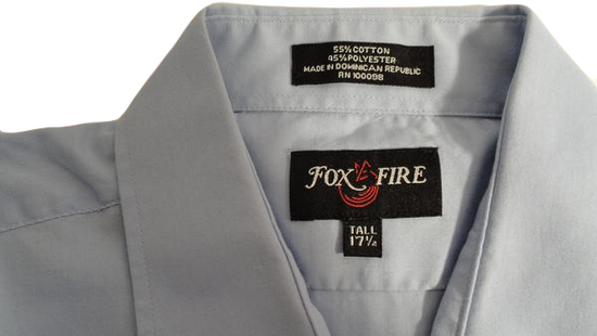 Fox Fire 90's Dress Shirt Blue Size 17 1/2 Tall SKU 000191-7