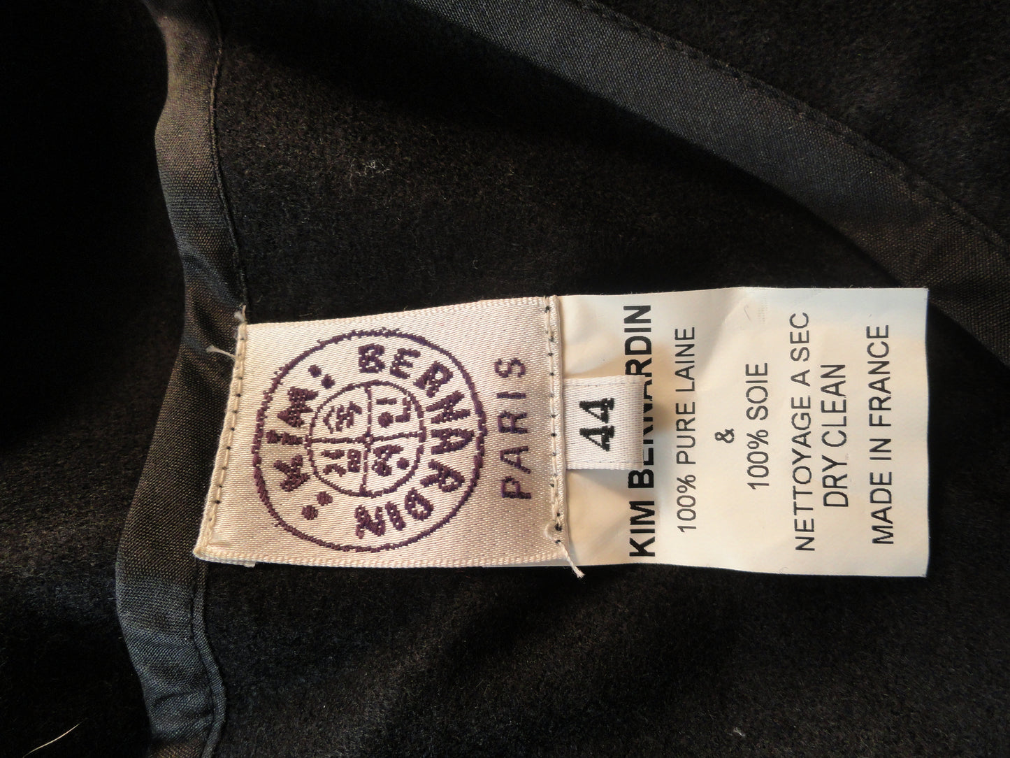Kim Bernadin Long Sleeve Black W/Two Hidden Buttons Cardigan Size 44 SKU  000127