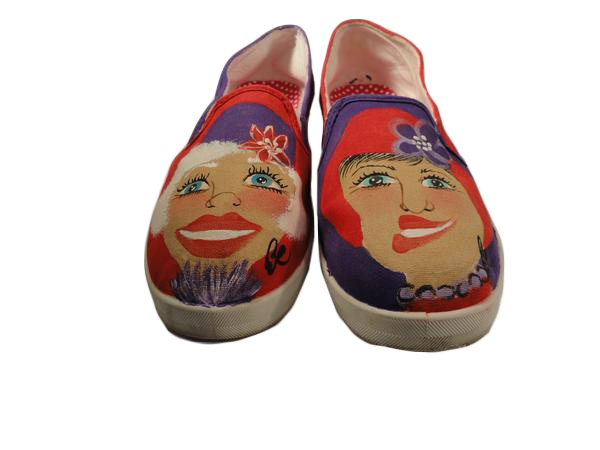 Load image into Gallery viewer, Red Hat Sneakers Hand Painted 8 (SKU 000192-4)
