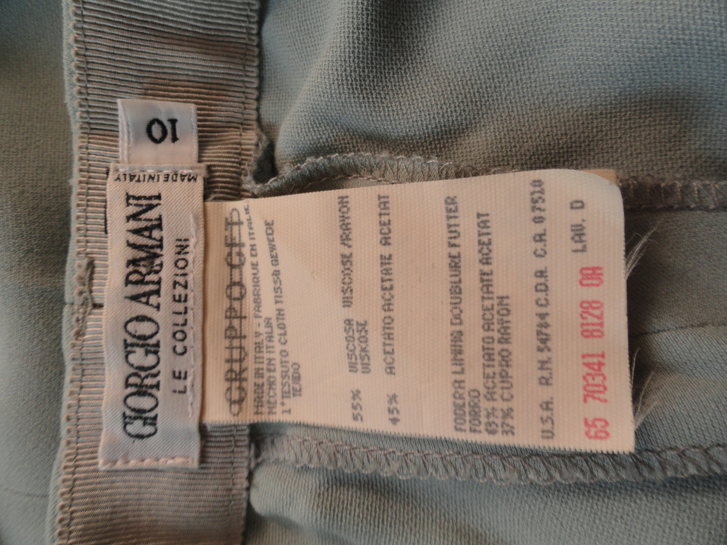 Giorgio Armani 70's Light Aqua Dress Pants with Pleats Size 10 SKU 000134