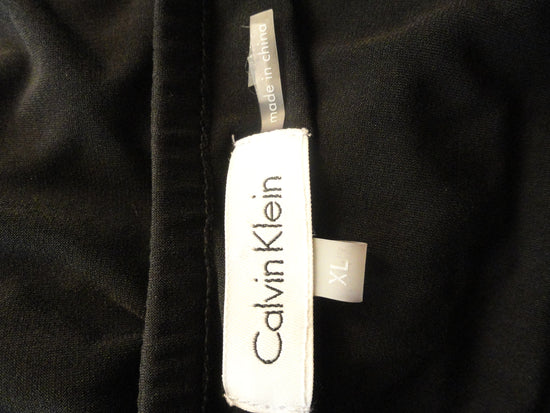 Load image into Gallery viewer, Calvin Klein 70&amp;#39;s Black Halter Top with Metal Clip At Neckline Size XL SKU 000137
