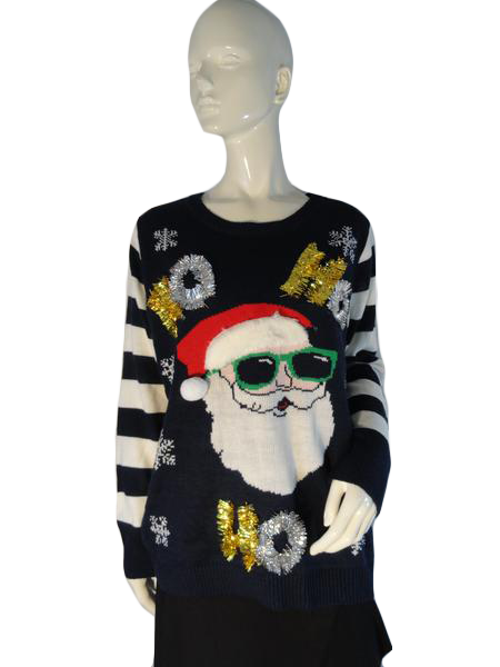No Boundaries Navy Christmas Sweater XXXL SKU 000187-4