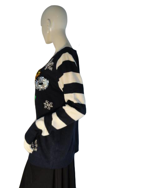 Load image into Gallery viewer, No Boundaries Navy Christmas Sweater XXXL SKU 000187-4
