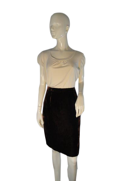 Emanuel Ungaro 70's Skirt Burgundy Size 8 SKU 000167