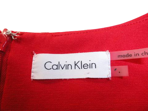 Calvin Klein 70's Dress Red Size (no tag) Bust 18" SKU 000195-6