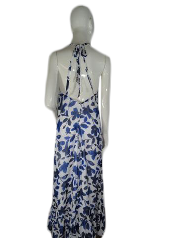 Load image into Gallery viewer, Lulus Dress Blue &amp;amp; White Floral Size S SKU 000195-13
