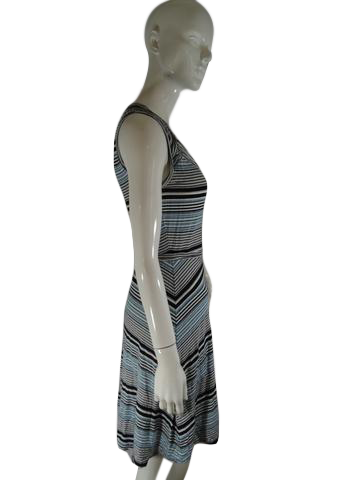 Load image into Gallery viewer, Max Studio Dress Black Teal Grey White Size S SKU 000194-11
