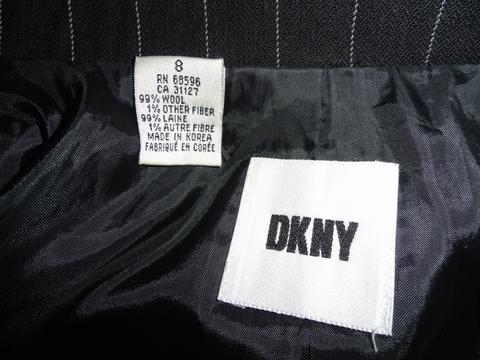 Load image into Gallery viewer, DKNY 70&amp;#39;s Jacket Black White Pin Stripes Size 8 SKU 000196-7
