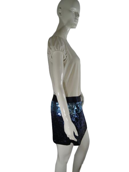 Load image into Gallery viewer, Express 70&amp;#39;s Skirt Blue Sequin Size 6 SKU 000019
