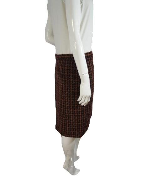 Rena Rowan for Saville 70's Tweed Skirt Brown & Burgundy Size 14 SKU 000154