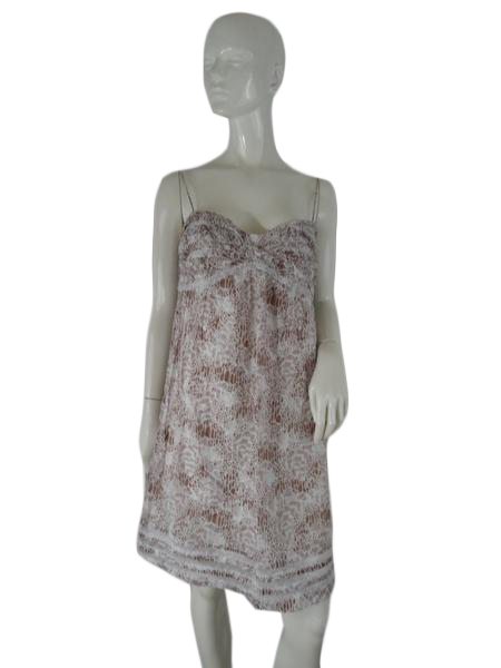 Load image into Gallery viewer, Ann Taylor Loft Dress Brown &amp;amp; White Size 12P SKU 000197-5
