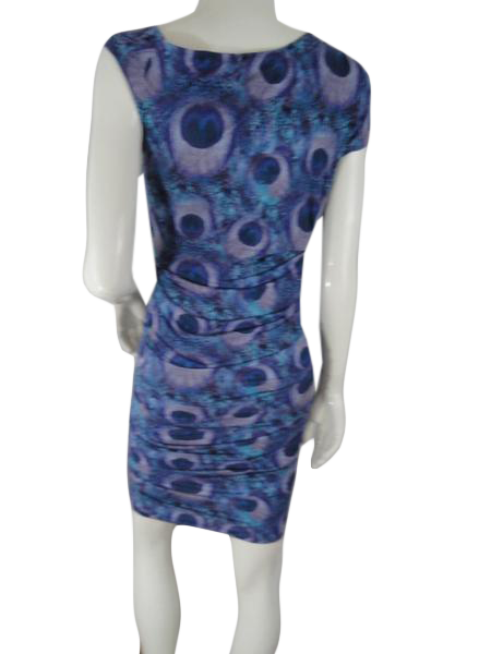 BEBE Dress Peacock Print Blue/Purple Size S SKU 000197-7