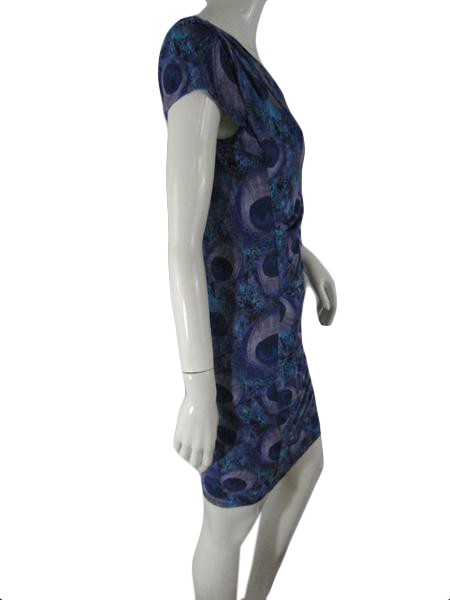 BEBE Dress Peacock Print Blue/Purple Size S SKU 000197-7