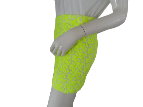 J. Crew 80's Skirt Neon Yellow and White  Size 2 SKU 000186-3