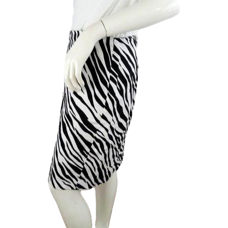 Anne Klein 70's Skirt Zebra Print Size 8 SKU 000132