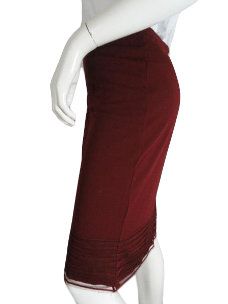 Load image into Gallery viewer, DKNY 80&amp;#39;s Burgundy Skirt Small SKU 000041
