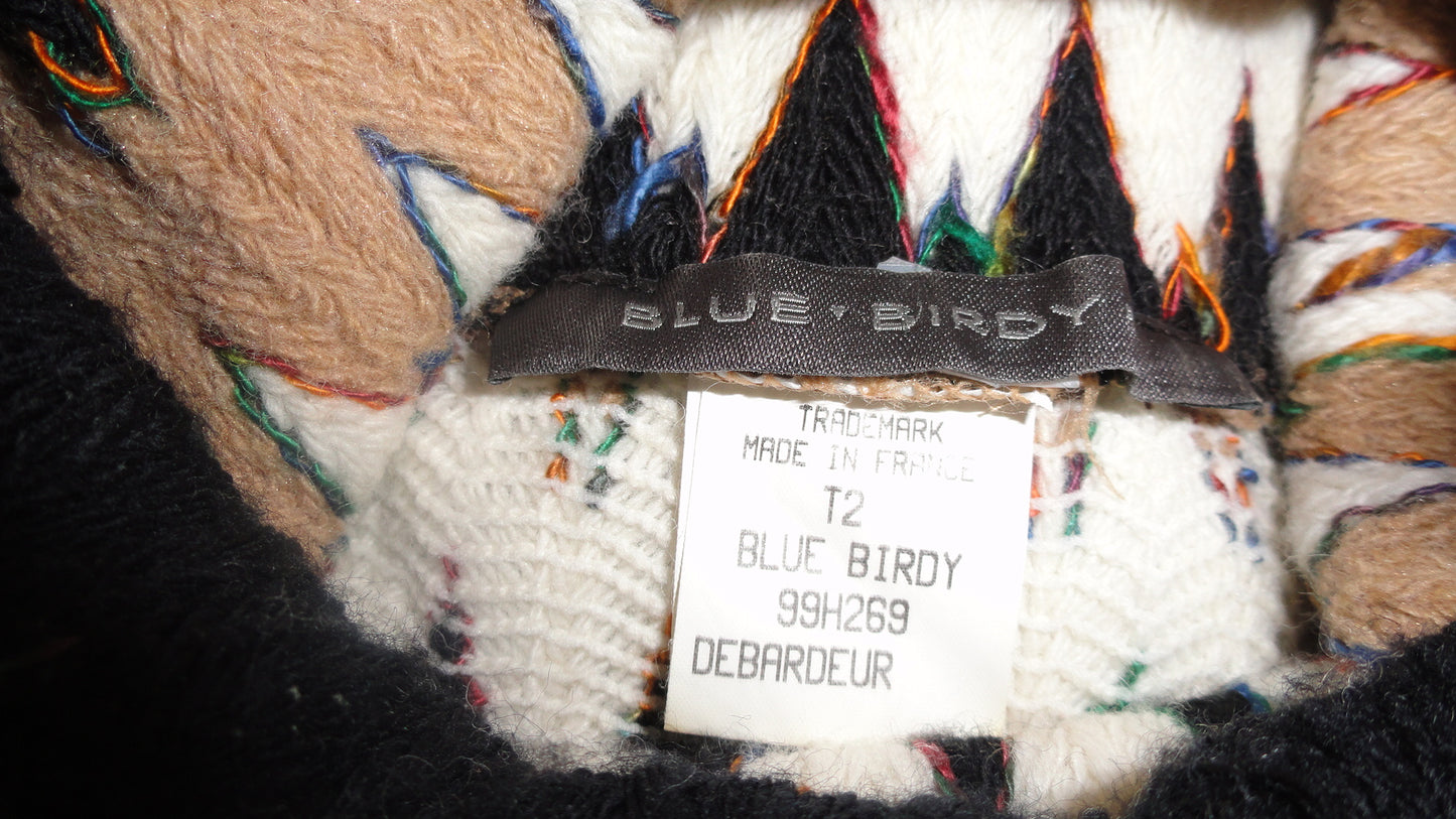 Blue Birdy Sweater Tan, Black,White  Size T2 SKU 000227-4