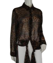 Load image into Gallery viewer, REVUE 80&amp;#39;s Blouse Leopard Print Size M SKU 000227-6
