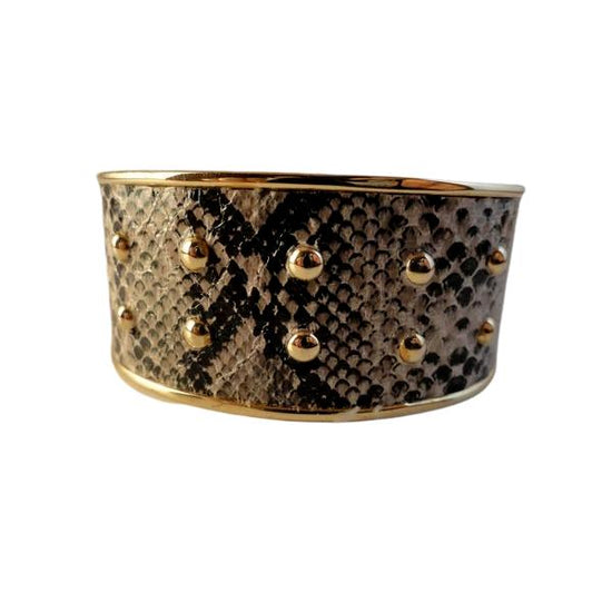 Bracelet Cuff Gold with Snakeskin (SKU 000242-16)