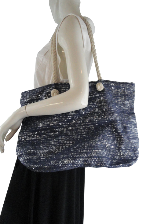 Tote Bag Blue with Silver (SKU 000242-49)