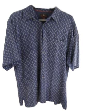 toscano dress shirts Toscano brown, blue, gray and dark orange striped dress shirt size Large
