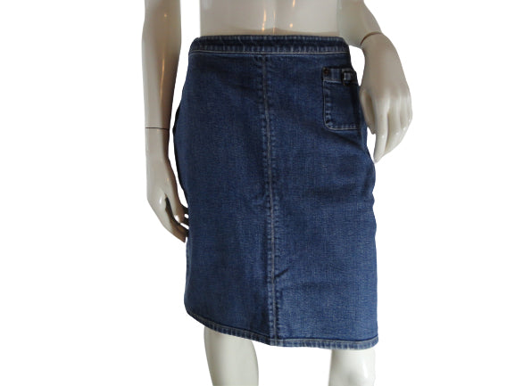 Ann Taylor Loft Stretch Skirt Denim Blue Sz 6 SKU 000028