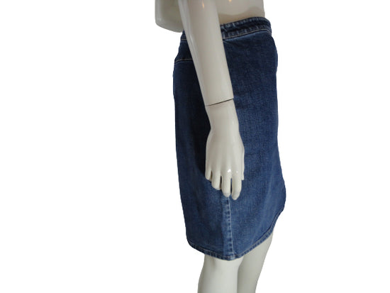 Ann Taylor Loft Stretch Skirt Denim Blue Sz 6 SKU 000028