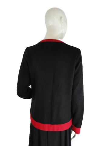 Load image into Gallery viewer, Karen Scott 80&amp;#39;s Sweater Black, Red Size M SKU 000234-5
